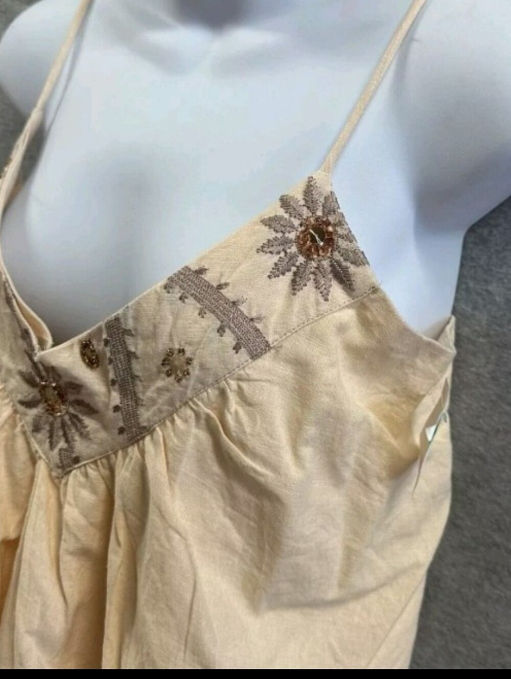 Free People Crystal Cove embroidered tie back tank top XS - Picture 3 of 7